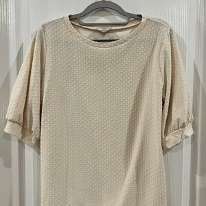 LOFT Cream Textured Blouse
